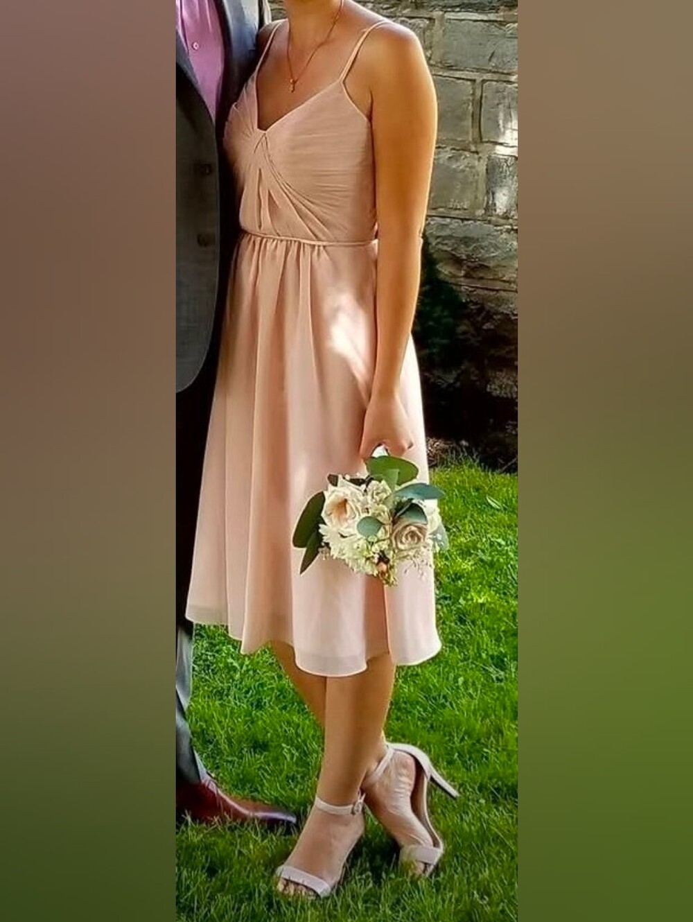 SORELLA VITA Dusty Blush Midi Spaghetti-Strap Dress